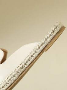 1 Pair Women's Open Toe Slip-On Flats, Bohemian Pearl Decor Fisherman Slides Casual Mules Summer Sandals