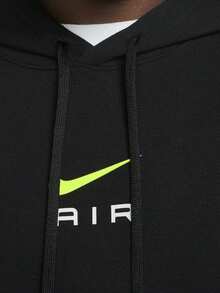Nike Air Mens Overhead Tracksuit Full Set Panel Hoodie Pullover Sweatshirt Joggers - Black - View 4