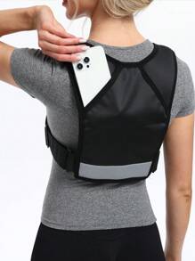 Einstellbare Riemen Laufweste Rucksack - Nur Handwäsche, leichter atmungsaktiver Stoff, Reißverschluss, praktische Taschen (geeignet für Oberschüler), Outdoor-Sport, Radfahren, Wanderrucksack, nicht wasserdichte Softshell, mit Handytasche - Unisex