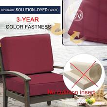 Local Delivery- Outdoor Cushion Slipcovers Waterproof 4 Pack Patio Chair Seat Cushion Covers With Zipper And Tie, 22 X 20 X 4 Inch, Replacement Cover Only - Burgundy - View 3