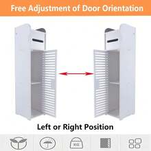 Lucn Modern White Toilet Side Cabinet, Bathroom Storage Cabinet, Slim Cabinet With Toilet Paper Holder And Cell Phone Holder, PVC, Freestanding Bathroom Storage Cabinet For Home And Kitchen; Bathroom Floor Cabinet, Home Storage Cabinet With Doors And Shelves, Freestanding Tall, Slim Side Cabinet, Furniture Piece, Waterproof Kitchen Shelf, Pantry Cabinet, Bookcase, 16 * 15 * 80 Cm - trắng - Xem 10