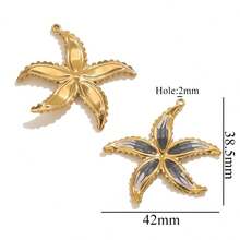 1 件不锈钢吊坠海洋风格贝壳海星美人鱼吊坠 DIY 项链耳环珠宝配饰制作 - 吊墜 - 查看 7