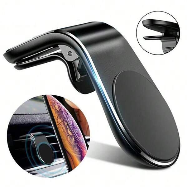 Magnetic Car Car Vent Horizontal And Vertical Universal L-Shaped Mobile Phone Holder For Car Use Compatible With IPhone, Android Phone, Gift For Birthday, Family, Friends Car Accessories, Car Phone Holder Compatible With IPhone, Android Phone, Gift For Birthday, Family, Friends