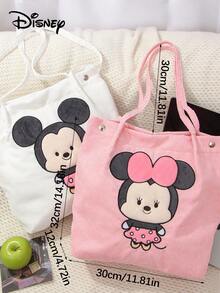 Disney 1 pieza Bolso de hombro de Mickey Mouse, Bolso de viaje de gran capacidad para niñas, Bolso de viaje con asa, Bolso de compras con estampado de dibujos animados de moda, Bolso de hombro minimalista de moda, Adecuado para uso diario, salidas, compras, viajes. - Multicolor - Ver 10