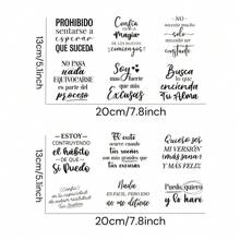 UV DTF Becher Umhüllungen, 8 Stücke/12 Stücke Inspirierend spanische Slogans UV DTF Transferpapier, wasserfest, kratzfest, mit Hohleffekt, geeignet für Tassen, Kaffeebecher, 16 Unzen Libbey Gläser, Handyhüllen, Keramikbecher, 40 Unzen Wasserflaschen, Becherhalterungen, Gitarren, Fahrräder, Autodekorationspapier, Feste, Jubiläen, Geburtstagsgeschenke, DIY Basteleien (nur Aufkleber zum Verkauf, keine Tassen zum Verkauf)