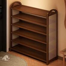 入口多层鞋架 - 藤条塑料收纳架 | 多层鞋架，适用于小空间、出租屋和宿舍 - 彩色 - 查看 9