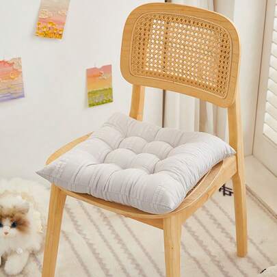 1 件纯色坐垫，高美感办公椅垫，学生宿舍教室座垫，季节性座垫，背部支撑枕