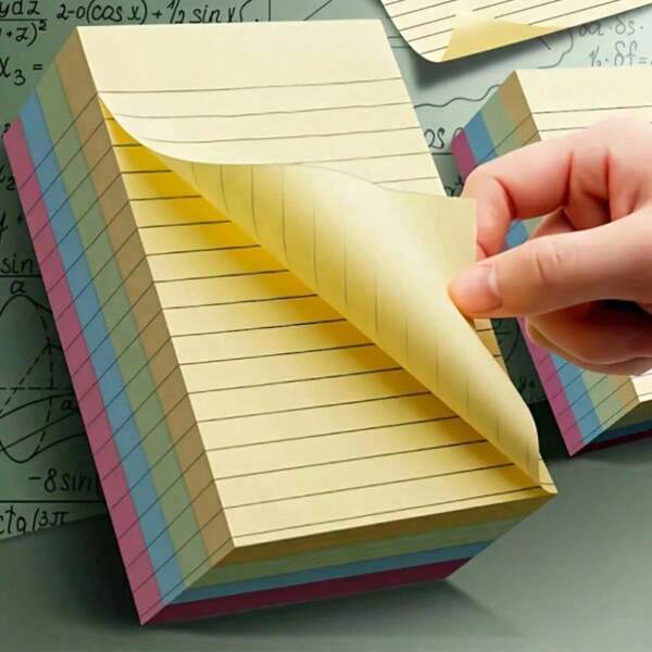 100/200pcs, Colorful Horizontal Line Sticky Notes, Portable, Convenient, And Easy To Use For Students And Office Workers, Back To School, School Supplies, School, Sticky Notes, Aesthetic School Supplies, Stationery School, Student,Stationery,School Supplies,School Things,Teen Stocking Fillers,Office & School Supplies