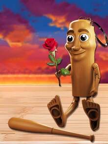 1 件流行山海经 TungTung Sahur 木制铰接人偶，手工 DIY 组装娃娃，可用作吊坠、模型、拼图、儿童教育和减压玩具 - 彩色 - 查看 3