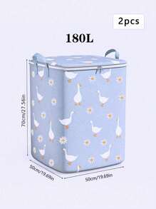 1 pezzo/2 pezzi Borsa portatile per contenere piumoni e coperte di grandi dimensioni, organizer pieghevole a forma di papera per vestiti, perfetto cestino per riporre piumoni, vestiti, giocattoli e altro, ideale per camera da letto, dormitorio, traslochi