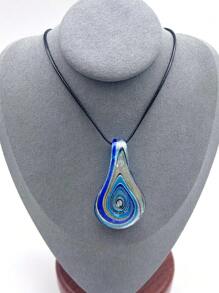 Pingente de vidro feito à mão em estilo boêmio, 1/4 peças - Design espiral multicolorido, acessório de moda, ideal para roupas casuais