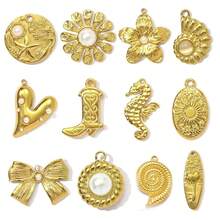 1 件不锈钢时尚珠宝配饰，海滩和花园系列，手工制作的 DIY 吊坠、项链、手链、耳环配件 - 彩色 - 查看 11