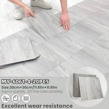 20/40pcs Marble Pattern Self-Adhesive 1.5mm Thick Vinyl Floor & Wall Tiles, Easy Install Waterproof, Suitable For Kitchen, Bathroom And Living Room Floor And Wall Decor, Non-Slip, 30cm X 30cm - Multicolor - View 19
