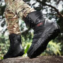 Men's Tactical Boots Military Combat Boots Hiking Shoes, Jungle Boots, Duty Boots, Mens Work Boots, Zipper Boots, Desert Boots With Zipper, Breathable Lightweight Anti-Skid For Mountaineering Hiking Exploration Tactical All-Season Lightweight Non-Slip High Top Boots For Outdoor Hunting Work - 黑色 - 查看 9