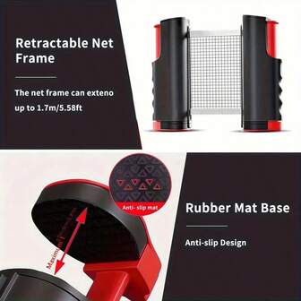 All-In-One Portable Table Tennis Set: Quick Set-Up, Rackets, Balls And Expandable Net For Indoor/Outdoor Fun, Table Tennis Balls In Random Colors