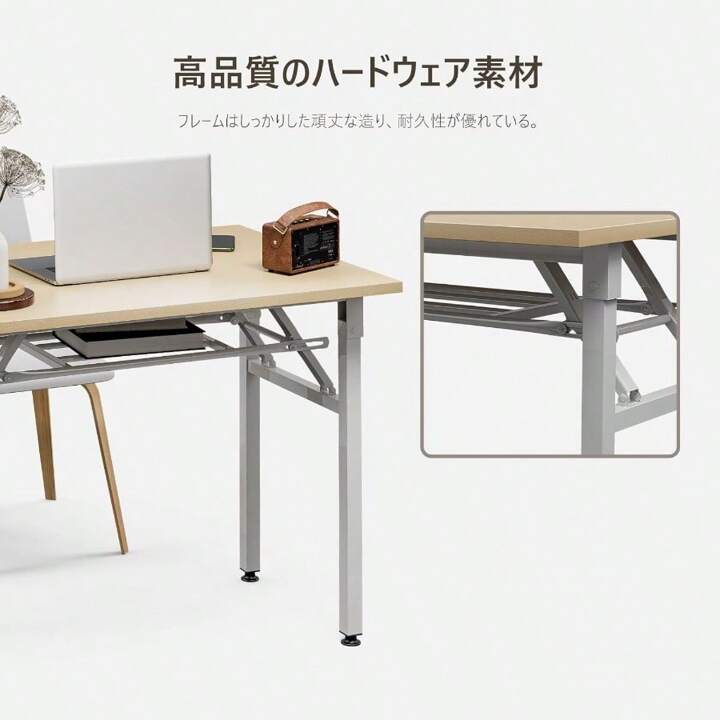 FryLR 折りたたみデスク 大理石柄 組み立て不要 80*60*72CM