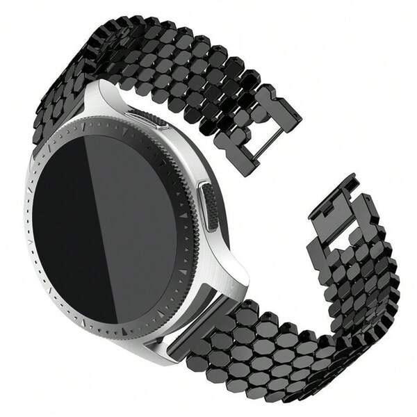 20/22mm Fashionable Metal Watchband, Scales Design Compatible With Samsung Watch 7 6 5 4 3 5pro 4/6classic Active, Suitable For /Amazfit/Garmin/Realme, For Amazfit Watch Bip 5 GTR GTS 4/3/3pro/2/2e, Unisex