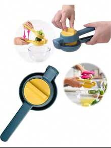 Exprimidor de limón manual jugo 100 sin semillas exprimidor manual jugos extractor frutas cocina fácil limpieza resistente libre semillas compacto diseño ergonómico gourmet utensilio saludable - azul real - Ver 4