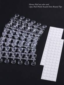 Nail Polish Swatch Dots Round Nail Color Swatches Clear Transparent Nail Polish Display Nail Sample Swatches With Adhesive Sticker For Gel Polish Nail Swatch Book