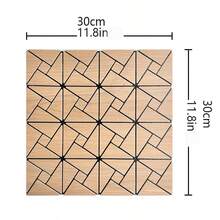 2 Pcs 3D Mosaic Groove Art Design Self-Adhesive Decorative Wall Stickers, Suitable For Living Room, Kitchen, TV Background, Waterproof & Mildew-Proof Wall Paper, Size: 2pcs*11.8in*11.8in - Multicolor - View 11