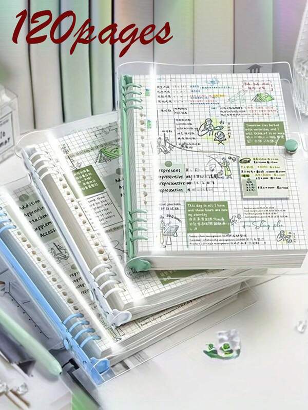 120 Pages A5 Clear Soft Leather Bulk Notebook With Perforated Pages, Detachable Spiral, Waterproof Design - Perfect For Daily Office Supplies And Minimalist Style, Perfect Gift For Music Enthusiasts, Music Notebook | Minimalist Notebook | Waterproof Notebook,School Supplies,Back To School