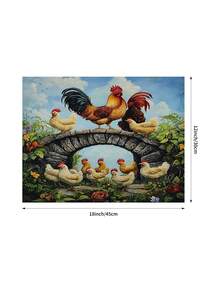 1 件公鸡图案装饰桌旗，农舍风格，包含 1 件桌旗、4 件餐垫、1 件枕套，室内外派对装饰，感恩节装饰，房间装饰，秋季 - 彩色 - 查看 7