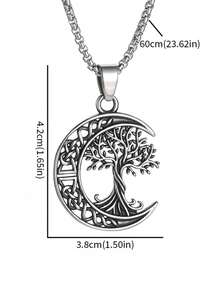 1 件经典世界树凯尔特结吊坠项链，生命之树吊坠，时尚幸运护身符珠宝礼物，适合男女 - 時尚新款 - 查看 2