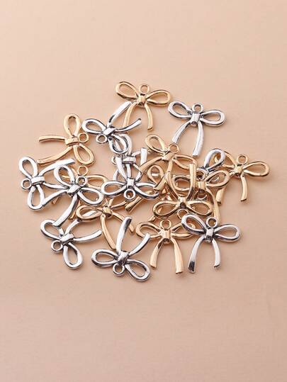 20pcs Vintage Zinc Alloy Electroplated Bowknot Pendant, DIY Necklace, Earring, Keychain Accessories
