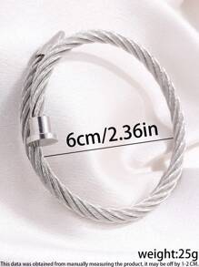 1 pieza Brazalete único de acero inoxidable multicolor con diseño de clavos y estructura tejida, de varios elementos, exquisito, de lujo ligero, adecuado para hombres y mujeres, elegante y fresco, apto para fiestas, un accesorio de joyería regalo
