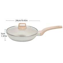 Non Stick Ceramic Cookware Set, And A Single Flat Bottomed Pan Healthy Pot And Flat Bottomed Pot Set, Kitchen Cooking Set, With A Cool Handle To Keep It Cool, White Granite Coating,