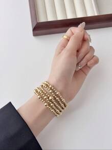 1pc Fashion Beaded Bracelet Smart Watch Strap, Elastic Rope Fashionable And Cute, Compatible With Apple Watch Band Compatible With Apple Watch Strap Women, Compatible With Apple Watch38/40/41/42/44/45/46/49mm, Compatible With Apple Watch Series Ultra/SE/10/9/8/7/6/5/4/3/2/1,Suitable For Gifting Friends Girlfirend Mother's Day Valentine's Day Style