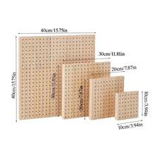 3.94英寸/7.87英寸/11.81英寸木制针织挡板格子钩针挡板垫，适用于披肩、围巾、袜子、毛衣和DIY手工项目钩针配件礼物 - 原木色 - 查看 4