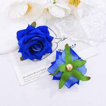 4 pares de pendientes elegantes con flores de rosa de terciopelo, aretes con flores 3D exagerados, joyería nupcial de alta gama, accesorios de moda, regalo de estilo vacacional para mujeres