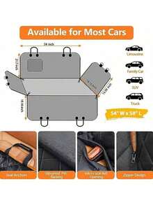 Pet Dog Car Seat Cover 100% Waterproof Seat Cover Hammock Scratch Resistant Soft Rear Seat Cover For Car, Car Pads