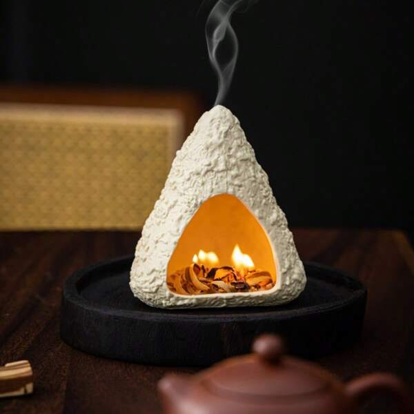 1pc Ceramic Peruvian Wood Sage Burner Small Fireplace Tabletop Atmosphere Decoration Holy Wood Tray Incense Burner Aromatherapy Holy Wood Tray