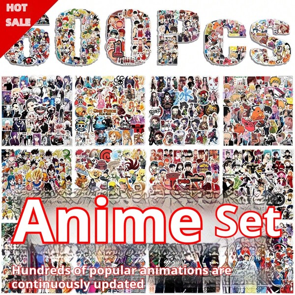 bandai 50 Pcs Anime Sticker Collection, Suitable For Luggage, Laptop, Skateboard Decoration,School Supplies,Back To School