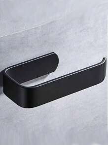 1 Toilet Paper Holder, Bathroom Wall And Door Paper Practical Necklace, Seamless Double-Sided Tape, Available In Two Colors, Black/White, Bathroom Accessories, Bathroom Paper Rack, Kitchen Accessories, Dormitory Essentials, College Students Returning To School Essentials, Dormitory Paper Rack.