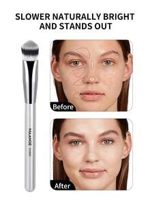 MAANGE 4/6/17/18pcs High-End Ultra-Soft Multifunctional Handheld Makeup Tools Kit Foundation Brush Powder Brush Blush Brush Concealer Brush Contour Brush Nose Contour Brush Eyeshadow Brush Detail Brush Face Brush Highlighter Brush Natural Synthetic Hair Dual Use Professional Cosmetic Brush For Daily Makeup On Face For Blending Liquid, Cream Or Flawless Powder Cosmetics Gift For Women & Girl - Silver - View 10