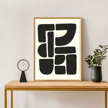 1 szt./zestaw Minimalistyczne beżowo-czarne geometryczne wydruki ścienne na płótnie, elegancka dekoracja ścienna do domu, sypialni, kuchni, salonu, hotelu, kawiarni, biura, dekoracja w stylu średniowiecznym, idealna dekoracja pokoju, świetny prezent, rama nie jest dołączona - Wielokolorowe - Zobacz 4