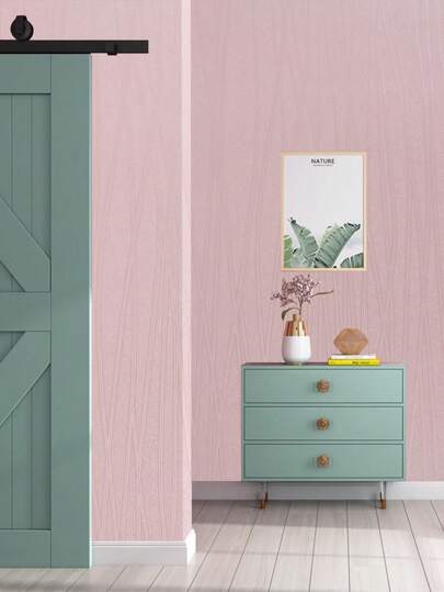 Roll Breathable Moderne Thickened Non Woven Wallpaper, Solid Stripe Pattern, Bedroom, Living Room Home Wand Paper Stickers Sticker view 5