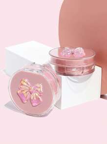 Caja de cojín de aire, 1 pieza mini caja de cojín de aire de fundación líquida con lazo de cristal rosa, con borla esponjosa y espejo de maquillaje, botella de reemplazo de BB cream y loción, botella auxiliar portátil para viajes adecuada para 6g