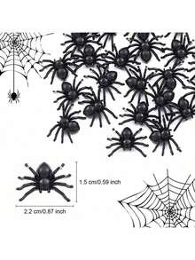 万圣节黑蜘蛛小号塑料蜘蛛万圣节派对家居装饰整蛊恶作剧玩具鬼屋