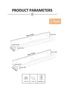 Clear Acrylic Bathroom Floating Shelves For Bathroom Organizers Above Toilet, Wall Mounted Bathroom Shelves, Bedroom Decor Kitchen Storage Corner Wall Shelves (Clear, Set Of 2)