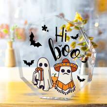 嘿，宝贝！可爱鬼魂亚克力牌匾 - 万圣节派对、家居书桌装饰 - 送给女儿和儿子的节日礼物