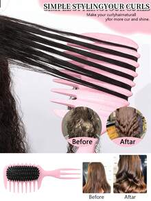 Cepillo definidor de rizado, en caja, para cabello rizado, ondulado y rizado - Herramienta de peinado antiencrespamiento con diseño de pulpo para enredar, dar forma y separar los rizos - Cepillo ligero sin tirones para niños, adolescentes y niñas pequeñas - Paquete listo para regalo para viajes, hogar y escuela - Multicolor - Ver 4