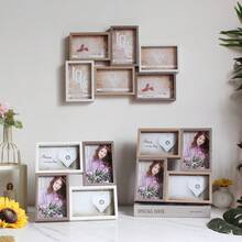 1 套多孔径相框 4x6 英寸，6 个拼贴复古相框，用于壁挂，4 个网格组合 6x4 英寸 10x15 厘米相框适用于婚礼、家庭、宠物照片、婴儿相册壁挂和桌面展示家居装饰 - 彩色 - 查看 10