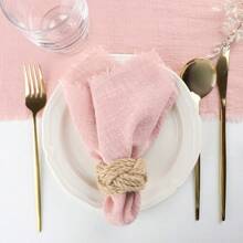 30pcs/Pack Small Size Fringed Multi-Colored Solid Color Napkins 32*32cm/12.6*12.6inch Gauze Cloth, Ideal For Wedding, Party, Home Table Decoration, Holiday Props, Daily Kitchen Use, Restaurant, Cafe, Food Photography Coasters