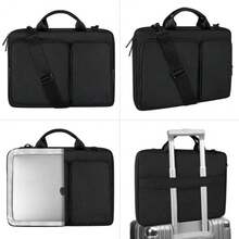 1PC 15.6 Inch Laptop PC Waterproof Shoulder Bag Carrying Soft Notebook Case Cover - Black - View 4