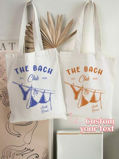 Custom The Bach Club Tote Bag Personalized Bachelorette Party Tote Retro Bridal Shower Gift For Bride Wedding Favor. Personalized Bachelorette Tote Bag Custom The Club Tote Retro Wedding Party Supplies For Bridesmaid Proposal Gift.