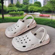 男女通用透气一脚蹬凉鞋，舒适包头家居拖鞋，适合室内/室外穿着，夏季 - 白色 - 查看 8